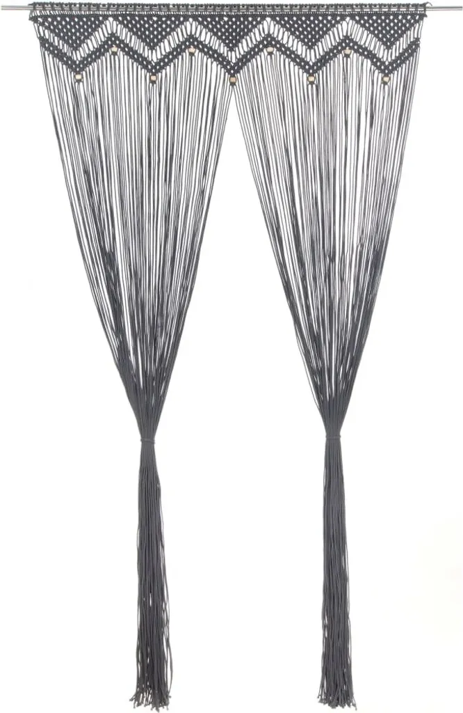 Tenda Macramè antracite 140x240 cm in cotone