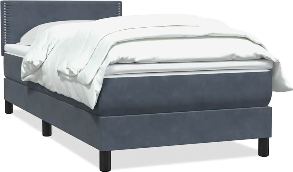 Boxspringbett mit Matratze Dunkelgrau 90x220 cm Samt Produktbild 