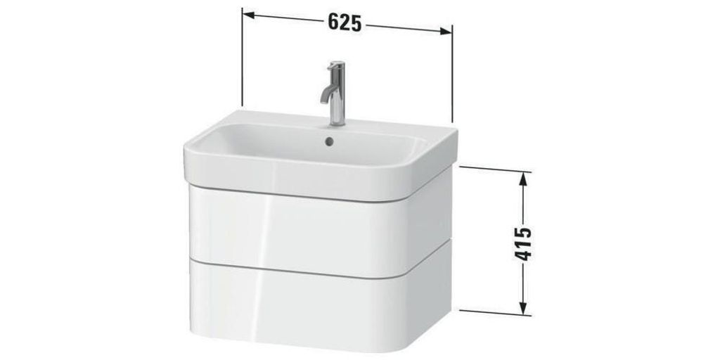 Waschtischunterbau HAPPY D.2 PLUS 625x490mm 2 Schubk ta Produktbild 