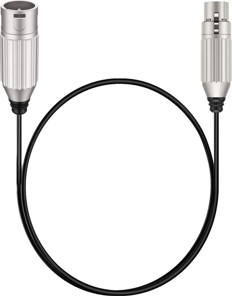 INF XLR-Verlängerungskabel aus sauerstofffreiem Kupfer, 1m/3m/5m Studio Silber 1 m