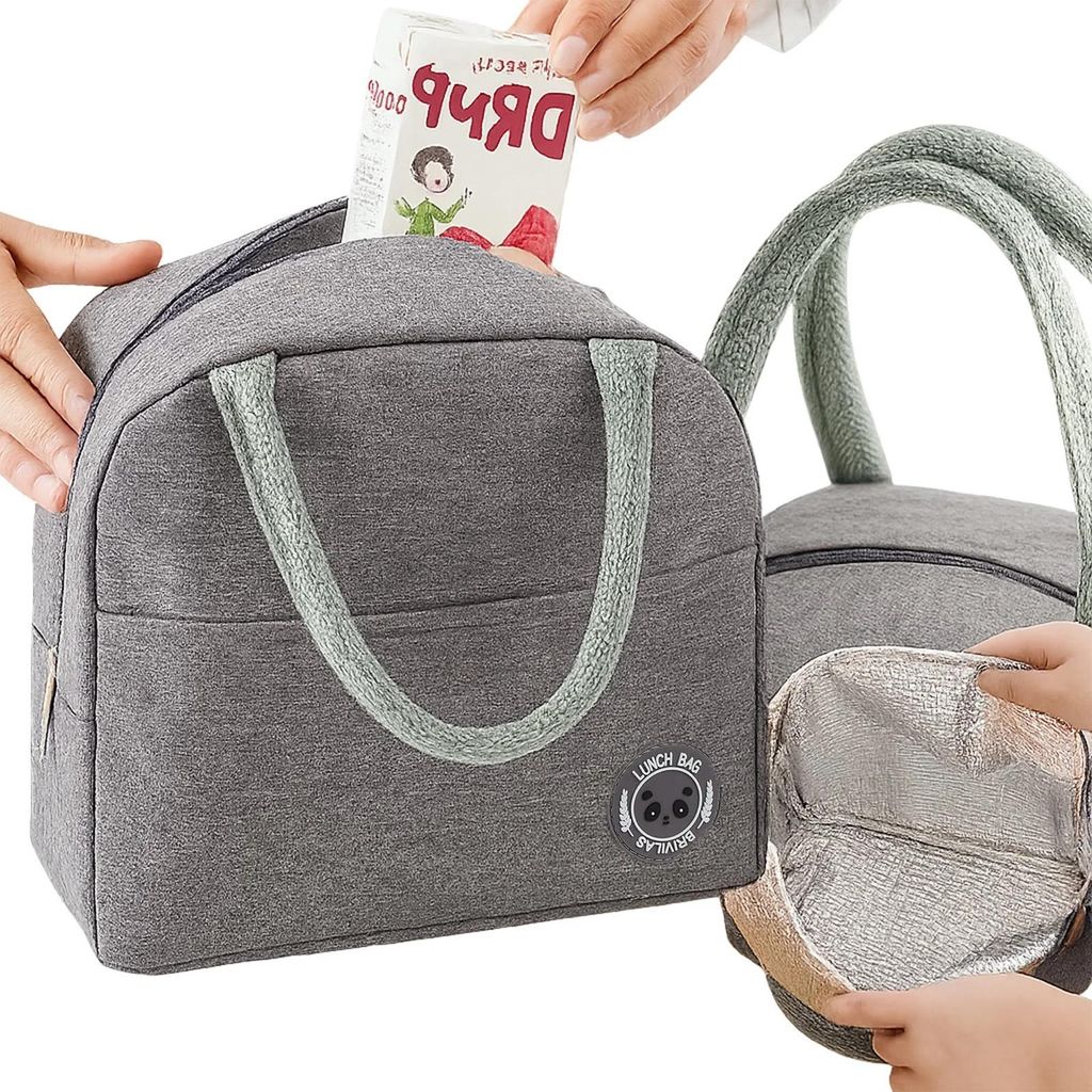 Torba termiczna śniadaniowa izolacyjna na lunch 4 l szara Zdjęcie produktu 