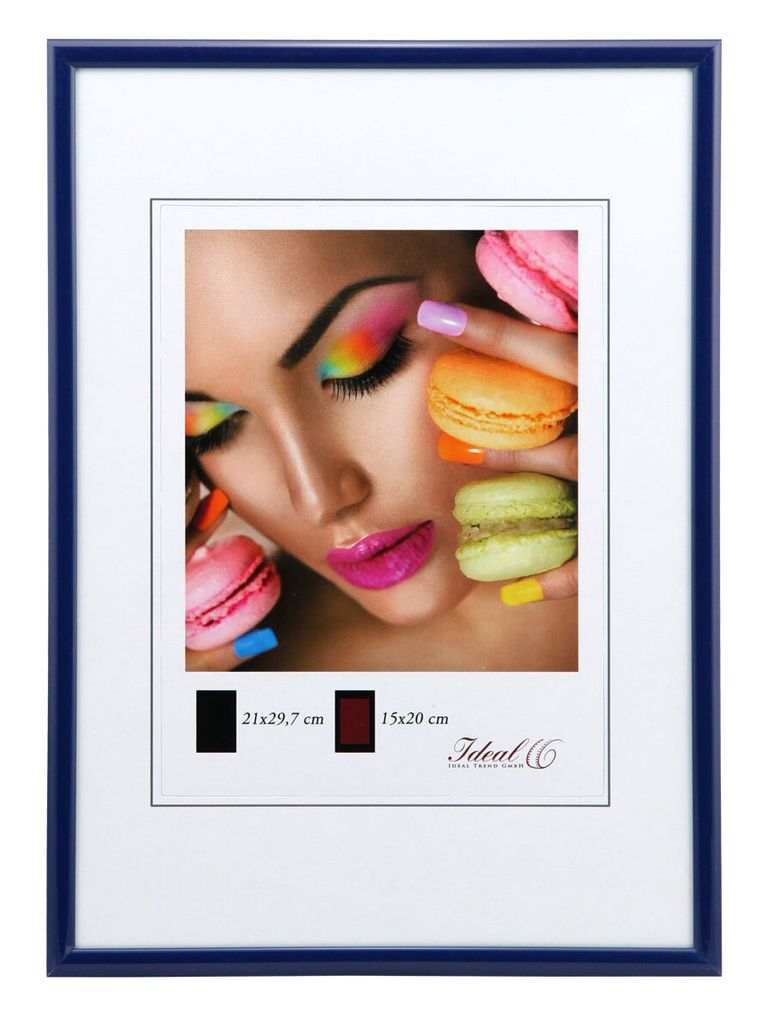 Ideal Life Kunststoff Bilderrahmen Wanddeko Collage Poster Bilder Foto Rahmen - Farbe: Blau | Format: 30x45