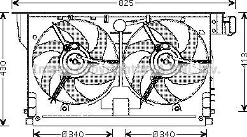Ventilateur de radiateur AVA PE7519 OE 1308L0 pour Peugeot 406 Berline