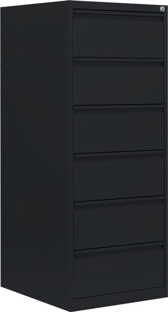 Karteischrank Karteikartenschrank DIN A5 zweibahnig 6 Schubladen Schwarz 565629