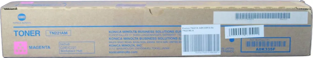 Toner Konica Minolta TN221M Magenta pour Impression Bureau Durable