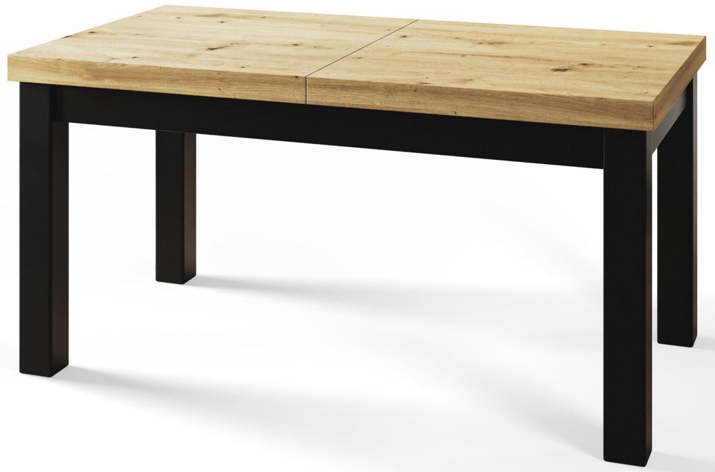 Alpi Moebel, Rechteckiger Esstisch Classico, Wohnzimmertisch Ausziehbar 160-210 cm, Tish mit Metallbeinen, Artisan