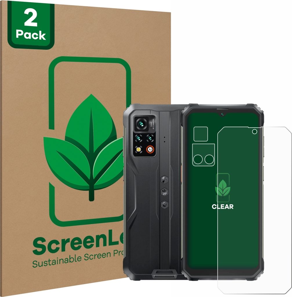 2x ScreenLeaf Schutzfolie für Blackview BV9200 (Display+Kamera) nachhaltiger Displayschutz Display Schutz Folie Klar Transparent