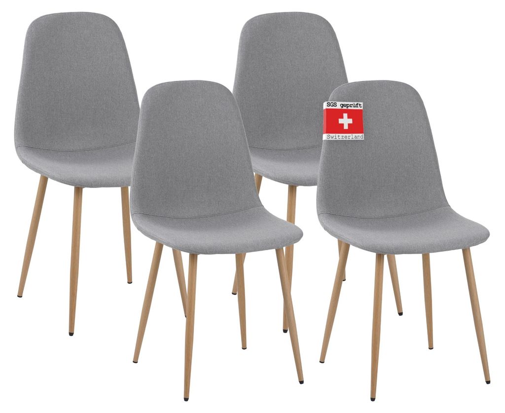 Esszimmerstühle 4er Set FANO Grau- Komfortabler Produktbild 