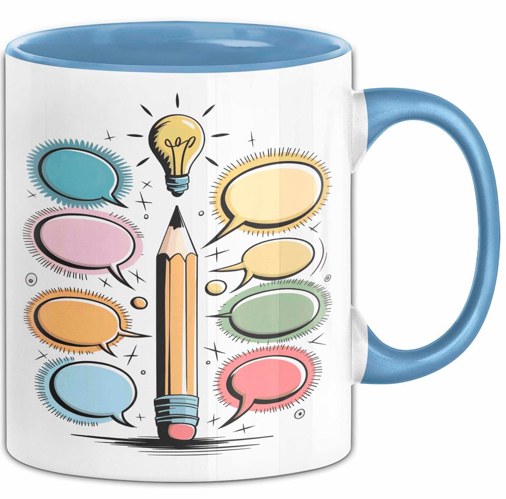 Werbetexter Tasse Geschenk Lustige Geschenkidee Spruch Für Wort Zauberer (Blau)