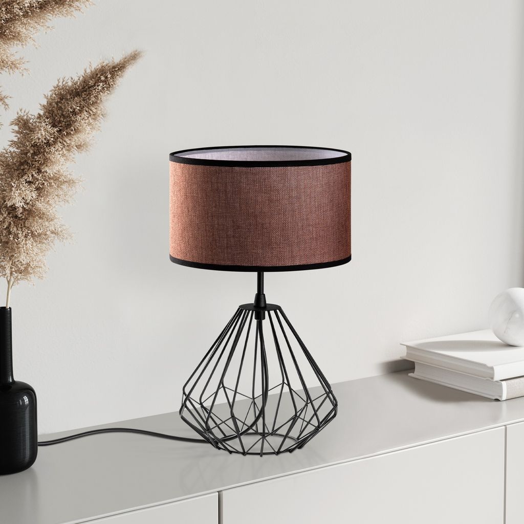 Opviq, Diamond - S-708, Tischlampe, Schwarz, METALLKÖRPER, 25 x 25 x 43 cm