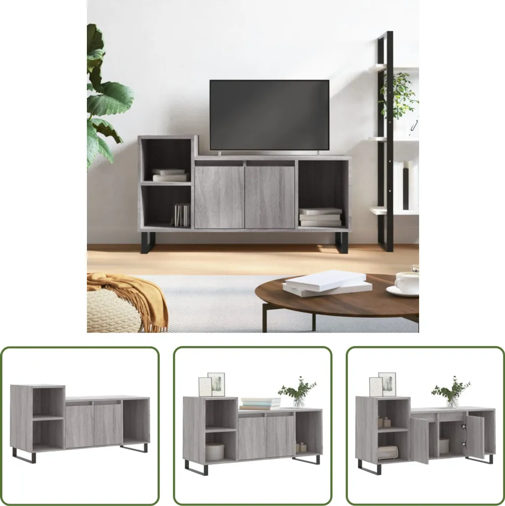 Mobile Porta TV Grigio Sonoma 100x35x55cm | Legno Multistrato