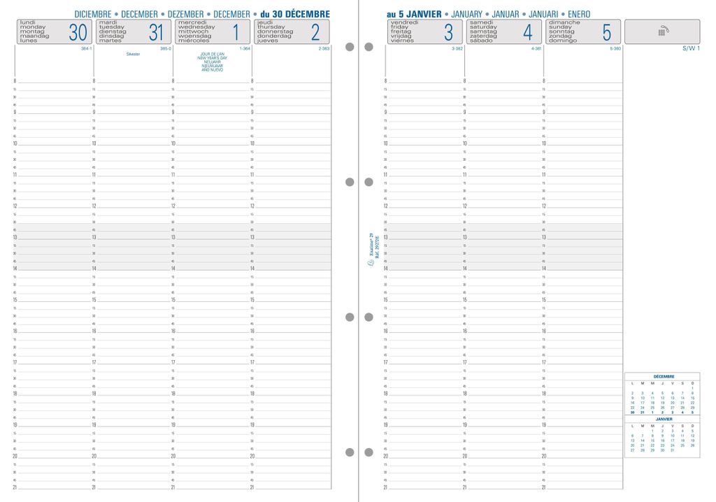 Kalender 1 Woche 2 Seiten senkrecht 2027 Produktbild 