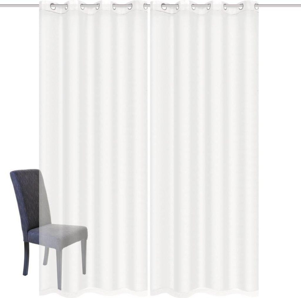 HOME WOHNIDEEN Dolly 2Er Set 145 x 140 cm 2x Fertigschal inkl. 1x Bügelband Weiß