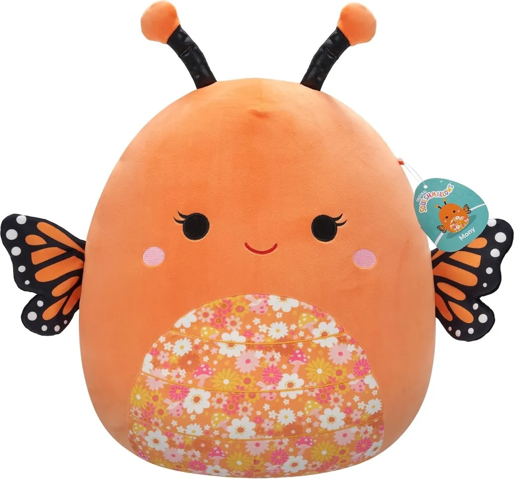 Coussin Peluche Squishmallows Mony Papillon pour Sommeil et Décoration