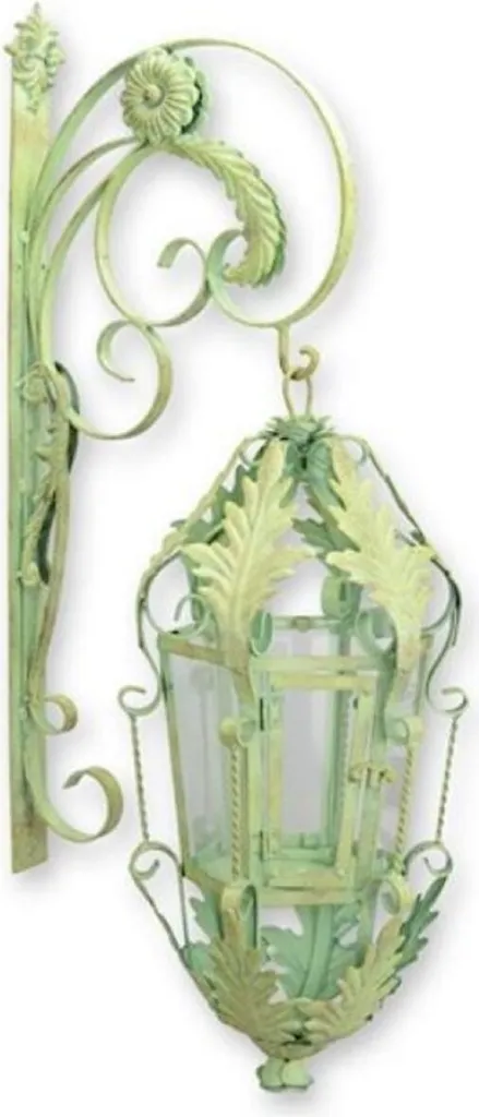 Lanterne de jardin baroque grand format en métal vert - Luminaire