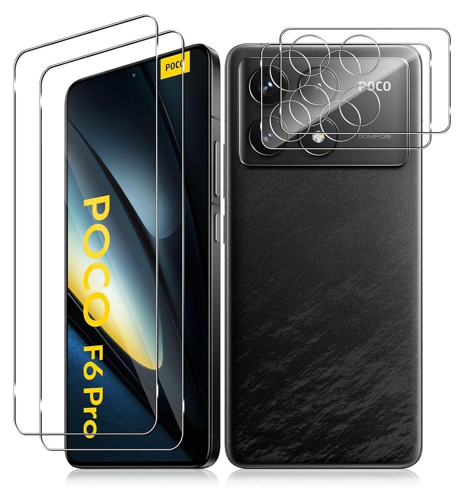 2X Schutzglas ( Display + Kamera ) für Xiaomi POCO F6 Pro Panzerfolie Full 9H