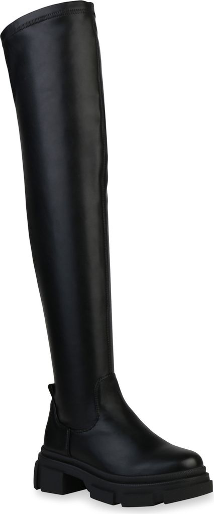 VAN HILL Damen Stiefel Leicht Gefütterte Overknees Produktbild 