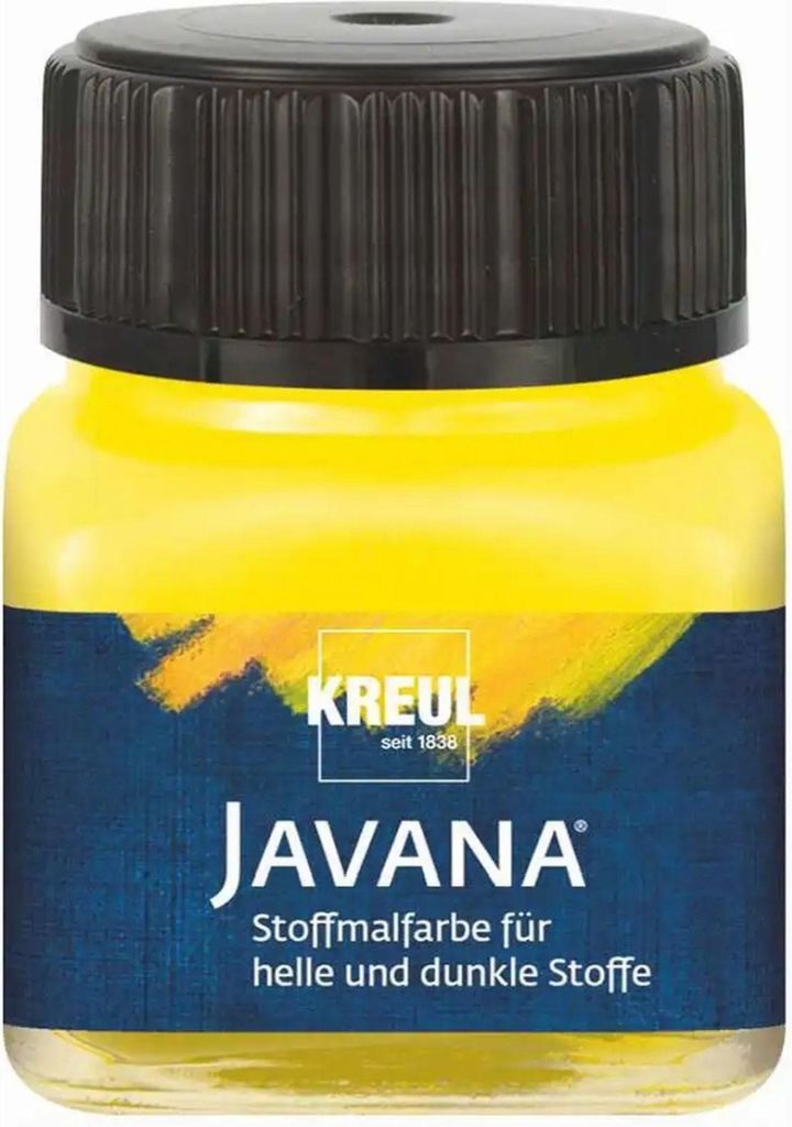 KREUL Javana Stoffmalfarbe für helle und dunkle Stoffe Gelb 20 ml