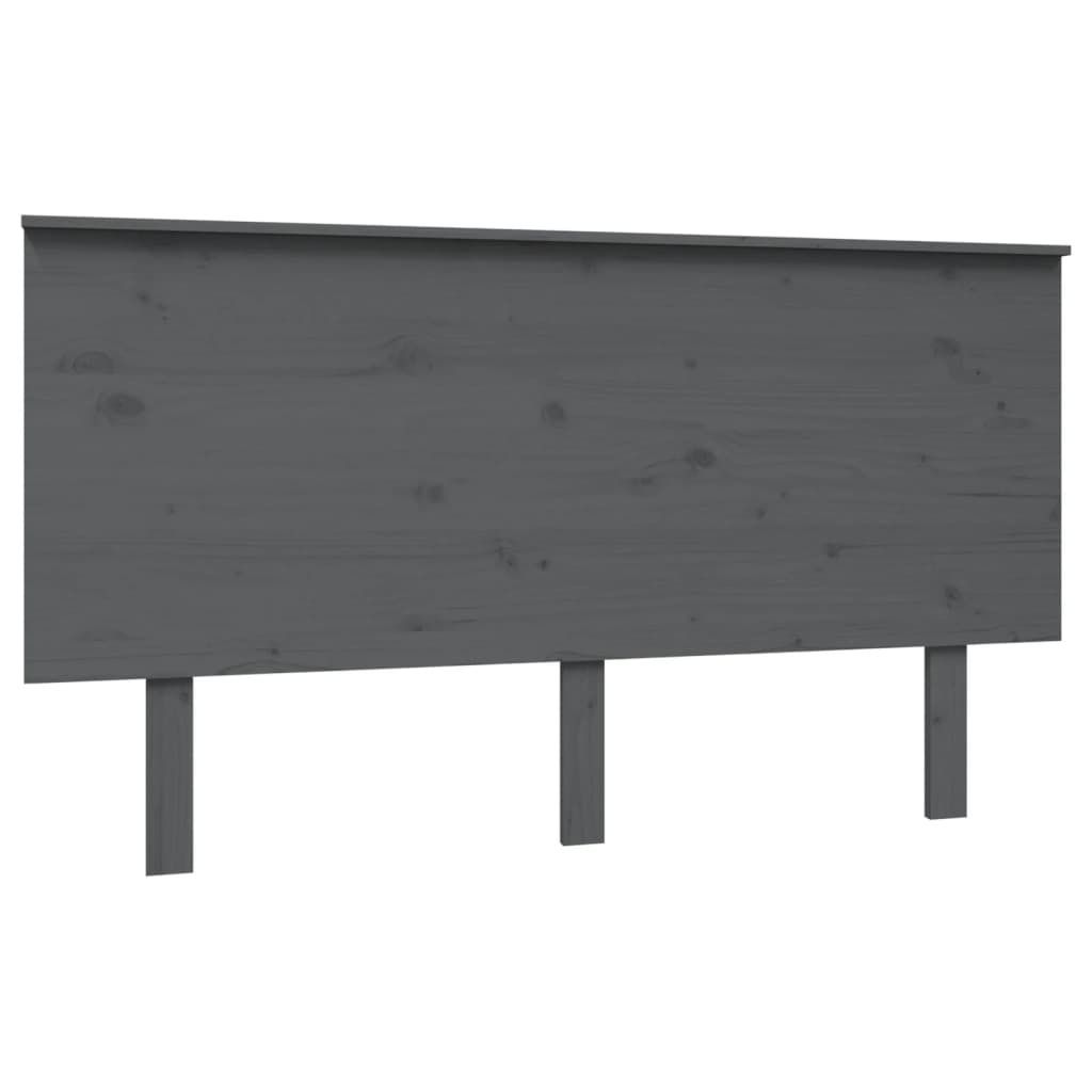 SYFAX Kopfteil Grau 144x6x82,5 Massivholz Kiefer