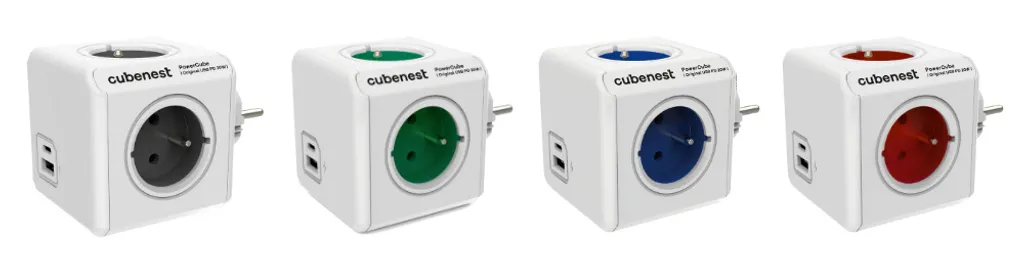Cubenest Powercube Original USB PD 20W - Multipresa 4 Prese Bianco/Blu - 4