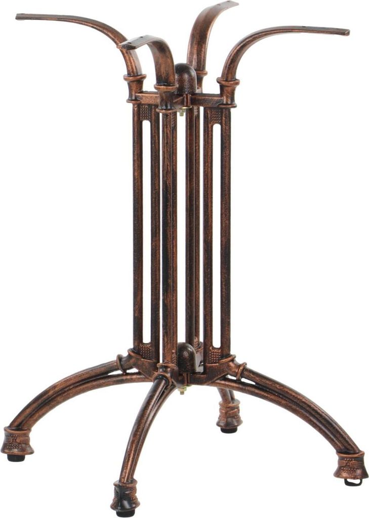 A table base with four legs and a central column.