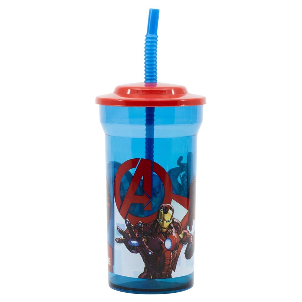 Becher Bidon mit Strohhalm 460ml Avengers