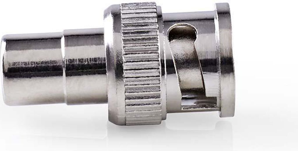 Nedis BNC-Adapter - BNC-Stecker - Cinch Buchse - Vernickelt - 50 Ohm - Gerade - Metall - Silber - 10 Stück - Umschlag