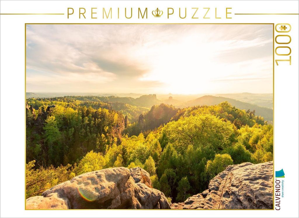 CALVENDO Puzzle Carolafelsen, Sächsische Schweiz | 1000 Teile Lege-Größe 64x48cm Foto-Puzzle für glückliche Stunden