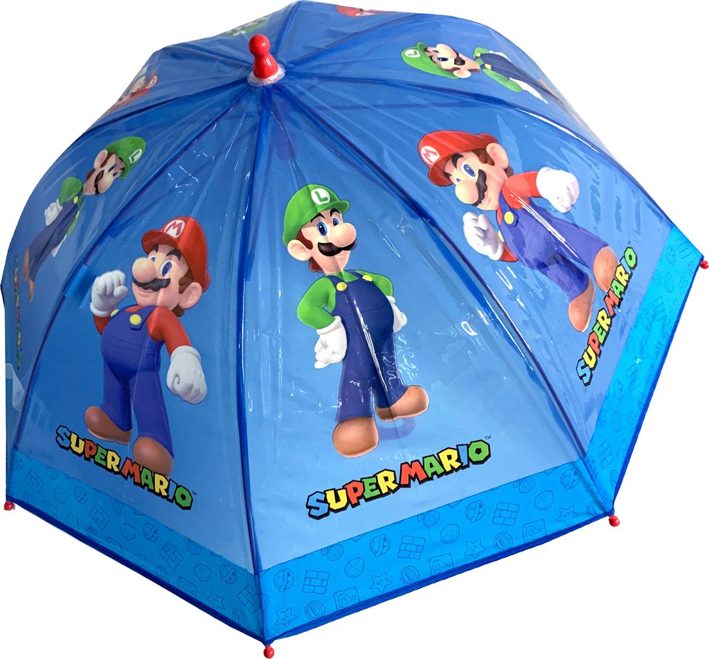 Super Mario und Luigi Kinder Stock-Schirm Regenschirm