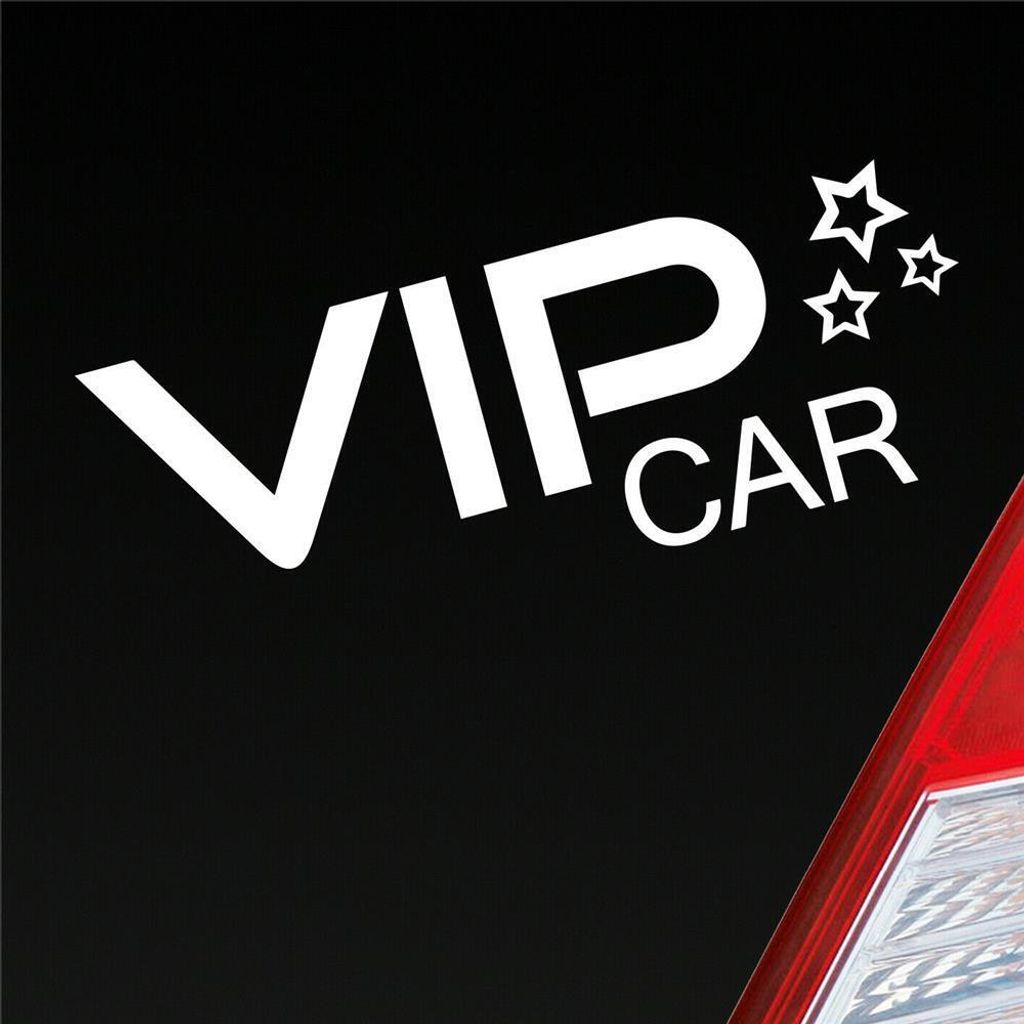 Auto Aufkleber VIP Car V.I.P. Stern 15,5x5,5 cm Weiss Matt Produktbild 