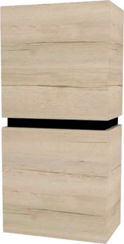 Hängeschrank mit 2 Türen und 1 Schublade Devo Viva 2.0 links BxHxT 40x84x26 cm oak halifax white
