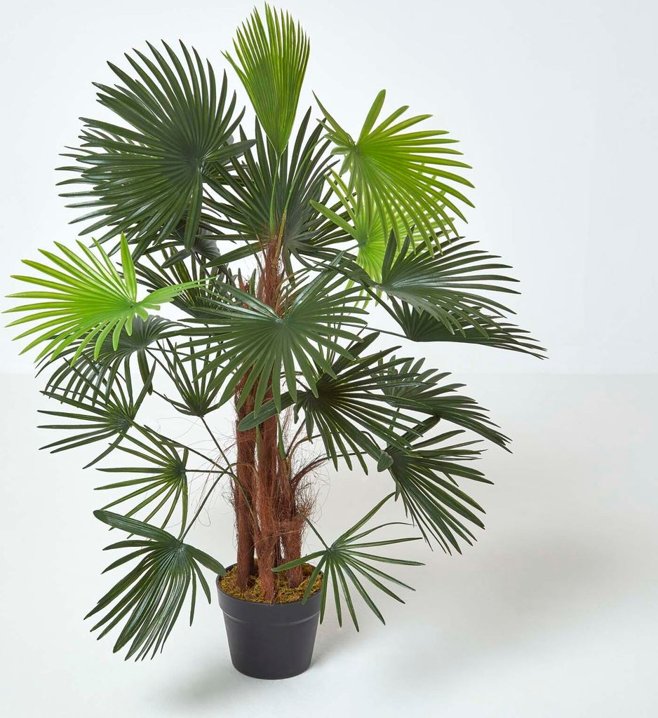 HOMESCAPES Kustbaum Grün 'Rhapis Kunstpalme', 90 cm