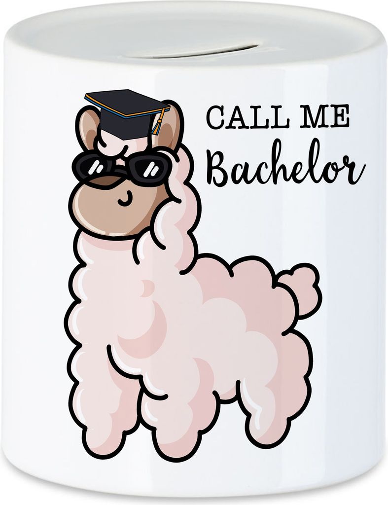 Call me Bachelor Spardose Bachelorabschluss Geschenk Lustig Alpaka Studium Absolvent Uni