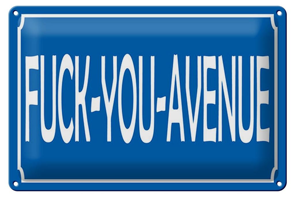 Blechschild Spruch 20x30 cm Fuck-You-Avenue Schild