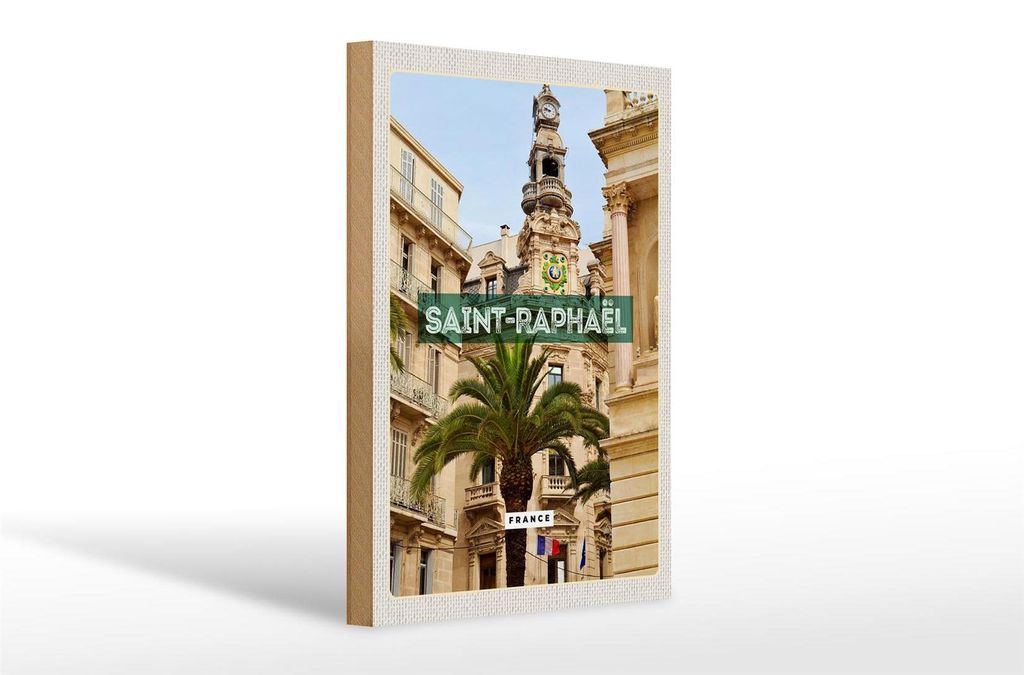Holzschild Reise 20x30cm Saint-Raphaël France Hafenstadt Produktbild 