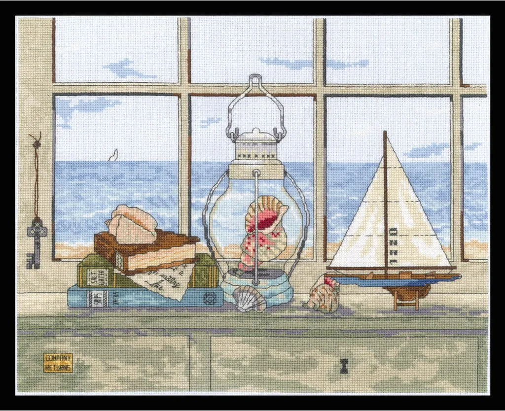 Kit de broderie point de croix Janlynn Brise de mer Vista 36x28cm