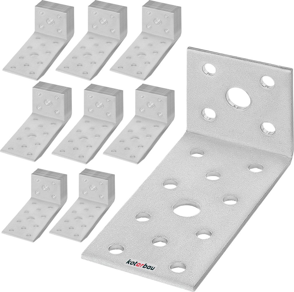 KOTARBAU® 100er Set Winkelverbinder 40 x 80 x 40 Stahl Produktbild 
