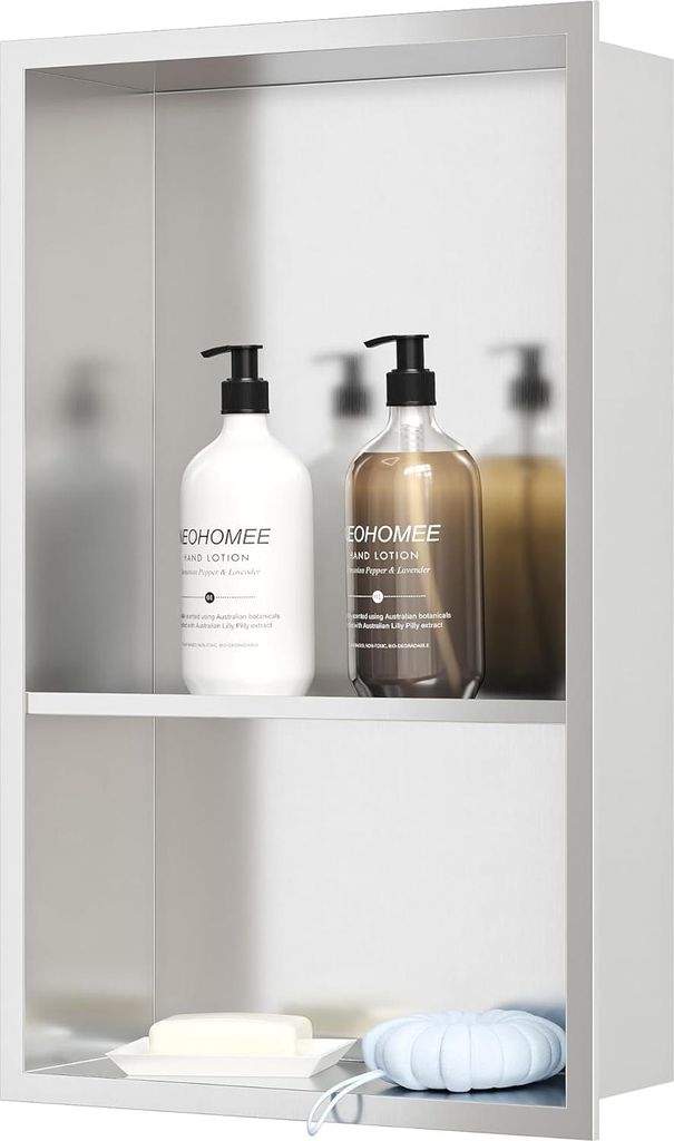 Wandnis Dusche Edelstahl - Doppelte Ablage Badezimmer - 1 Stück - 45 x 30 cm