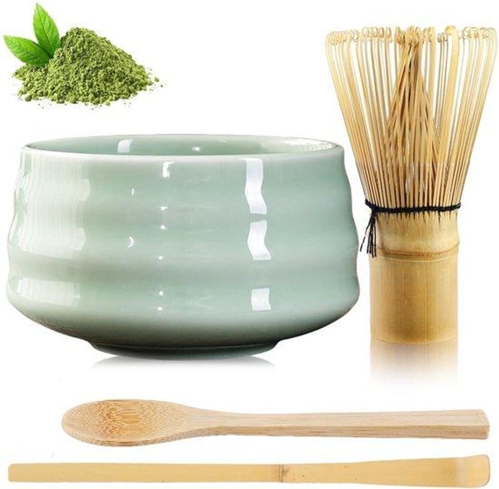 Matcha-Tee-Set - 4-teilig - Bambus und Keramik
