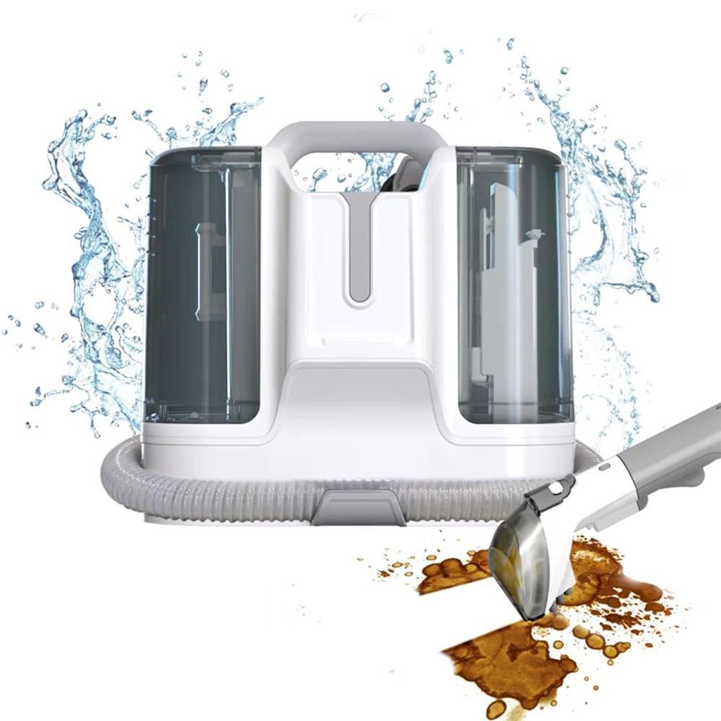 Waschsauger Teppichreiniger, Fleckenreiniger Leistungsstarker Nasssauger Polsterreiniger Gerät mit 6 Zubehör, Tragbarer Nass-Trocken-Sauger, 450W