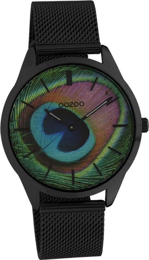 Oozoo Edelstahl Damen Uhr C10253 Quarzuhr Armband schwarz Vintage Slim D2UOC10253