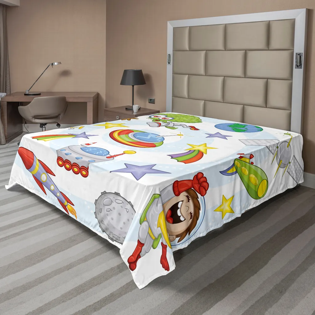 Lenzuolo Con Angoli ABAKUHAUS 90x200 Cm – Fantasia Funky Stars Per Camera Bambini – Microfibra Morbida Con Angoli Elasticizzati - 4
