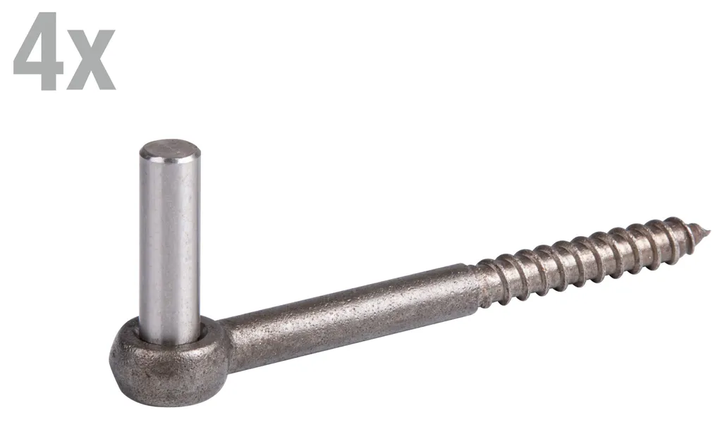 Alberts 846268 Paumelle à visser inox Ø13mm crochet en J long 155mm x4