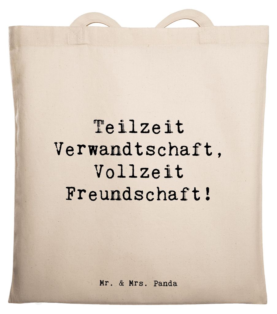 Mr. & Mrs. Panda Tote Bag Spruch Halbbruder Freundschaft - Transparent - Geschenk, Laptoptasche, Jubiläen, Familie, Tasche, Uni, Verbundenheit, pe...