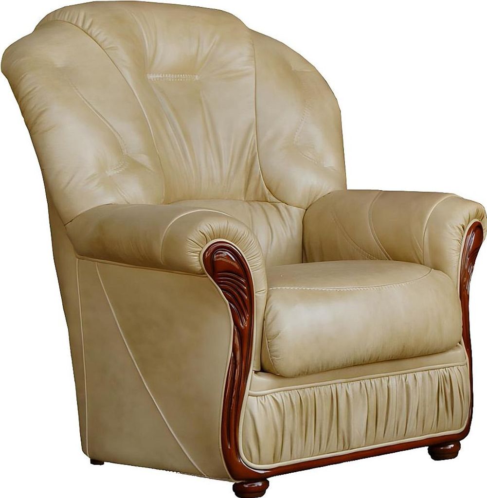DAPHNE Sessel aus 100% Büffelleder - Farbe: beige