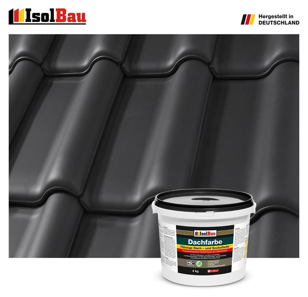 Isolbau Dachfarbe Schwarz 4 kg Sockelfarbe Fassadenfarbe Produktbild 