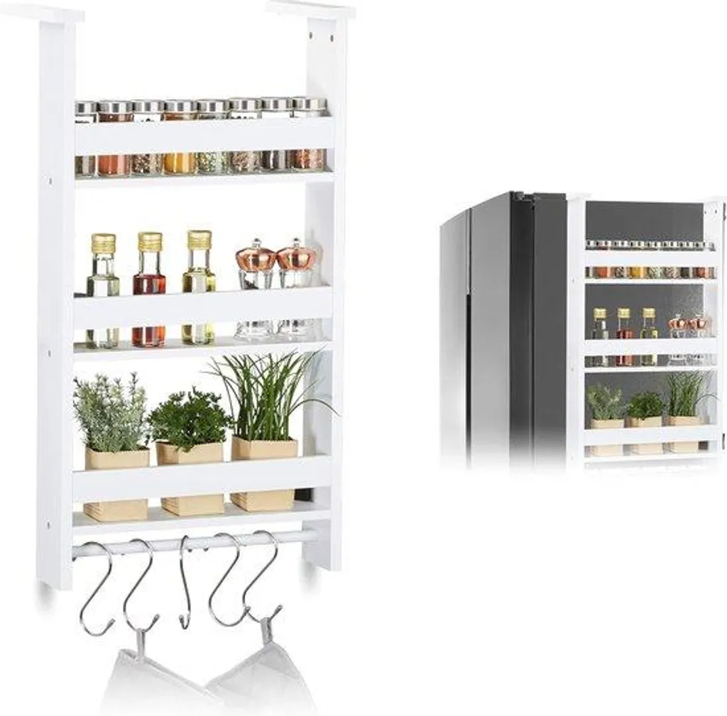 Organisateur de frigo suspendu blanc 74 cm pour rangement cuisine