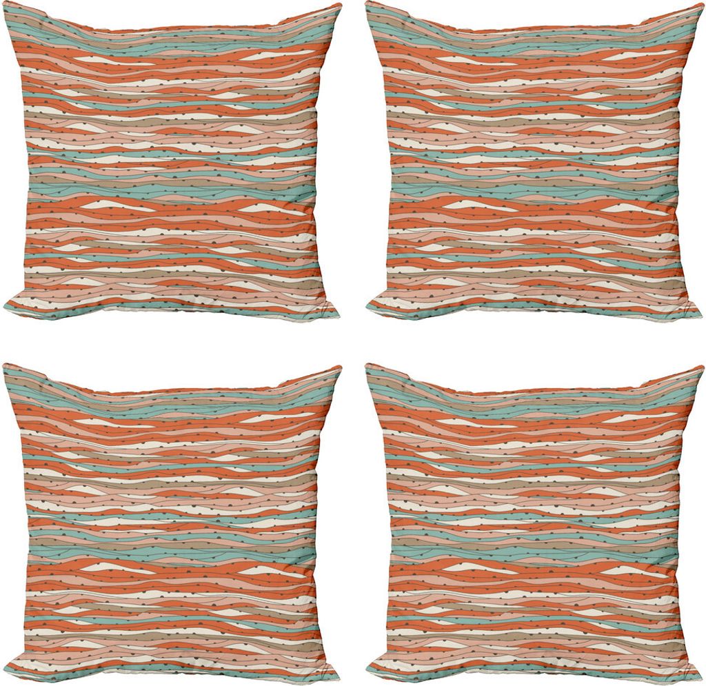 ABAKUHAUS Abstrakt Kissenbezug Set (4 Stück), Moderne Pastellton, Moderner Doppelseitiger Digitaldruck, 40 cm x 40 cm, Mehrfarbig
