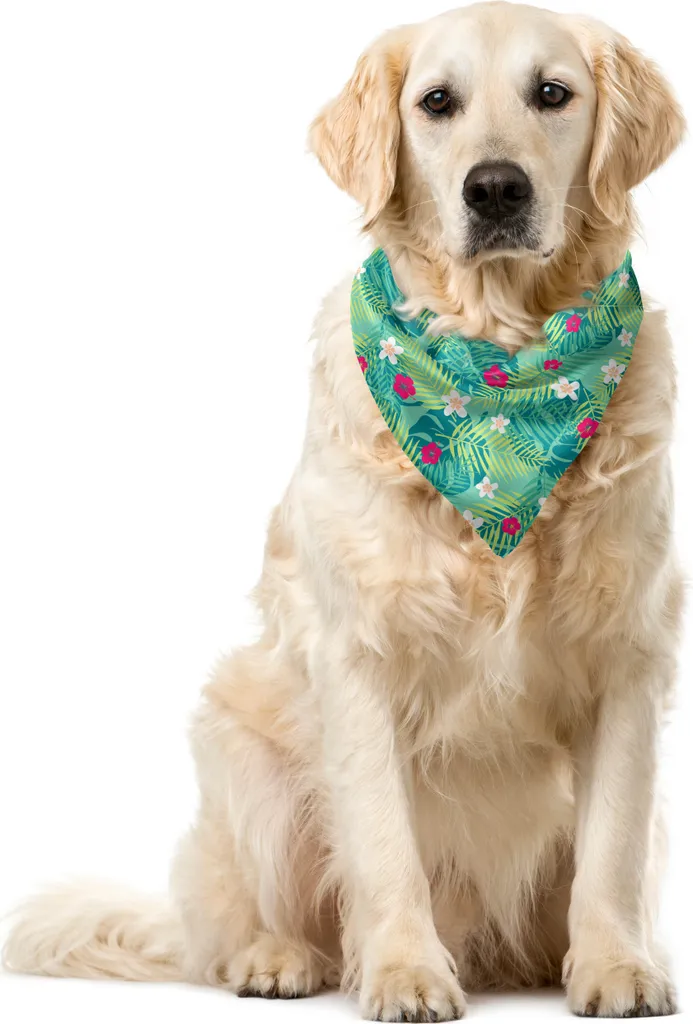 Bandana Cane ABAKUHAUS Fiori Esotici 40x40cm - Accessorio Pet Chic