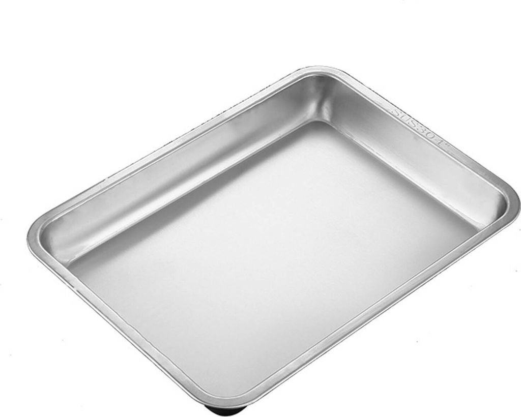 Backblech aus Edelstahl 304, antihaftbeschichtet, Lebensmittelqualität, rechteckig, spülmaschinenfest, Grill, Servierbackofen, Backblech, Küchen...
